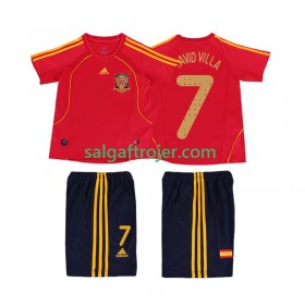 Spanien DAVID VILLA 7 2008 Fodboldtrøjer Børn Retro Hjemmebanesæt Kort ærmer